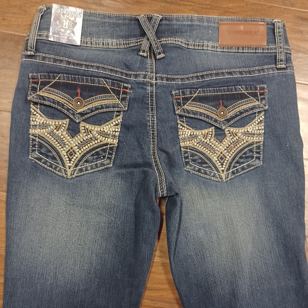 NWT Hydraulic Bailey Low Rise Crop Super Skinny blue jeans